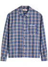 Cherry La Logo-embroidered Checked Flannel Shirt In Blue