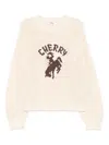 Cherry La Logo-embroidered Jumper In Neutral