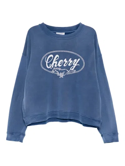 Cherry La Logo-embroidered Sweatshirt In Blue