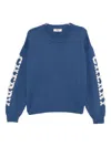 Cherry La Logo Print Sleeve Jumper In Blue