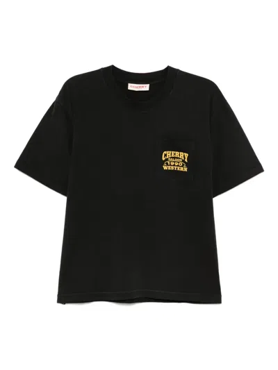 Cherry La Logo-print T-shirt In Black
