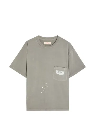 Cherry La T-shirt Mit Farbklecks-print In Gray