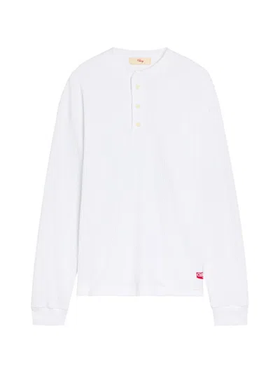 Cherry La Waffle Button T-shirt In White