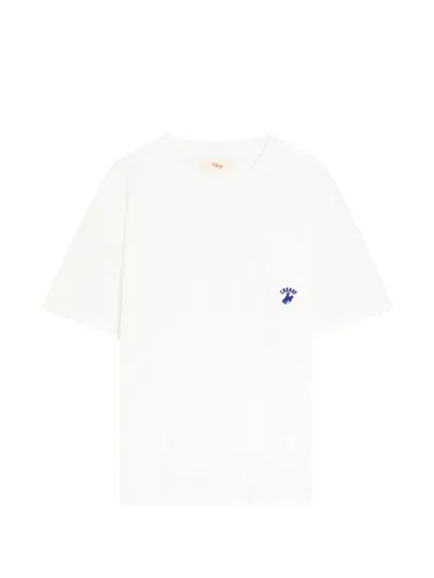 Cherry La Western Athletic Chest-pocket T-shirt In White