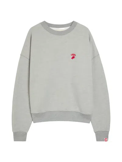 Cherry La Western Athletic Logo-embroidered Sweatshirt In Gray