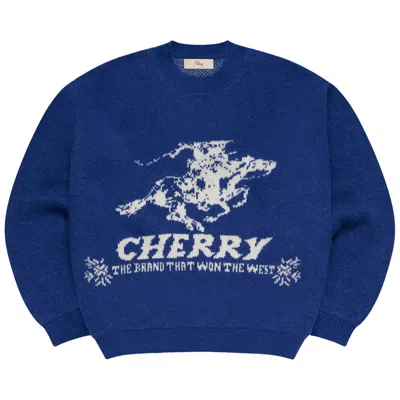 Pre-owned Cherry La Won The West Knit Crew 'royal Blue' | Men's Size L