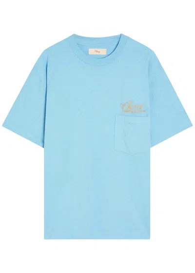 Cherry Los Angeles 5 Star Logo-embroidered Cotton T-shirt In Light Blue