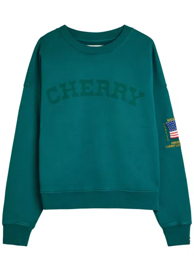 Cherry Los Angeles America's Favourite Crew-neck Cotton Sweatshirt In Blue
