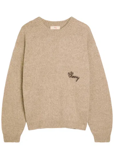Cherry Los Angeles American Classic Logo Alpaca-blend Jumper In Brown
