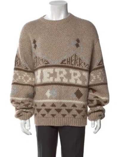 Pre-owned Cherry Los Angeles Baby Alpaca Printed Pullover In Neutral
