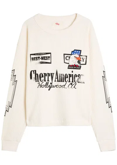 Cherry Los Angeles Best West Thermal Printed Waffle T-shirt In Pink