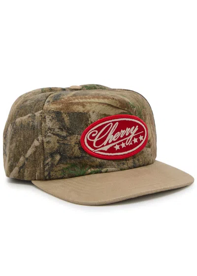 Cherry Los Angeles Camo Five Star Panelled Cotton Cap In Multi