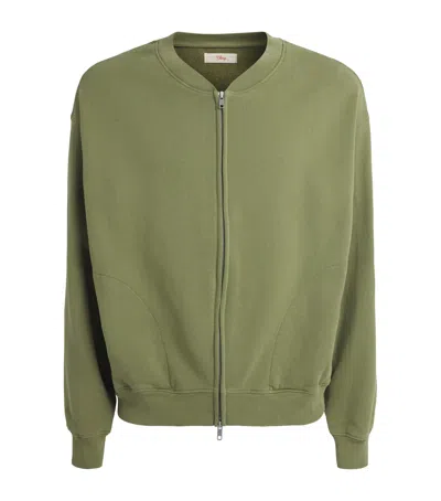 Cherry Los Angeles Cotton Fleece Gecko Zip-up Sweatshirt In Green