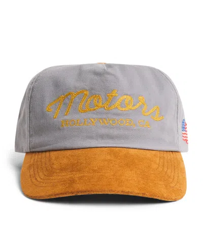 Cherry Los Angeles Motors 5 Panel Embroidered Cotton Cap In Metallic