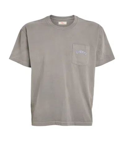 Cherry Los Angeles Cotton Palamino Pocket T-shirt In Gray