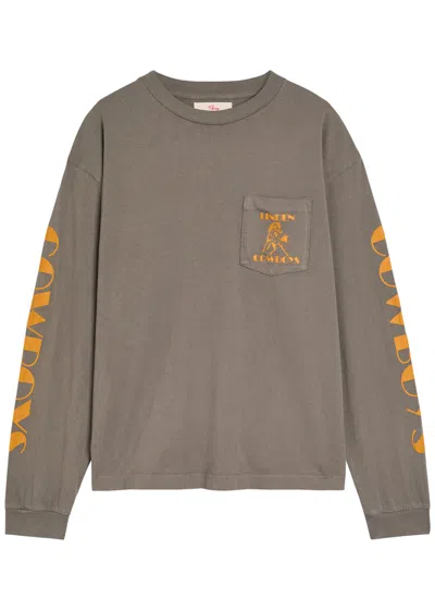 Cherry Los Angeles Cowboys Printed Cotton-jersey T-shirt In Gray