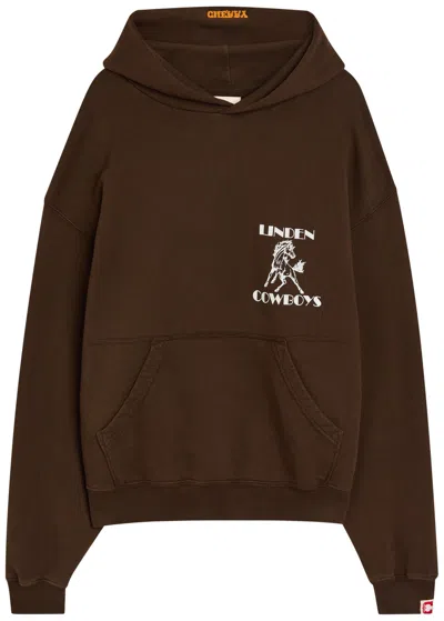 Cherry Los Angeles Cowboys Printed Hooded Cotton Sweatshirt In Brown