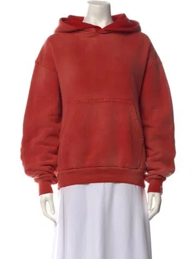 Pre-owned Cherry Los Angeles Crew Neck Long Sleeve Hoodie In Orange