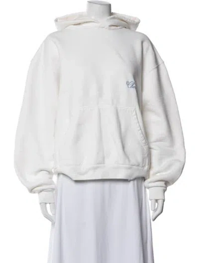 Pre-owned Cherry Los Angeles Crew Neck Long Sleeve Hoodie In White