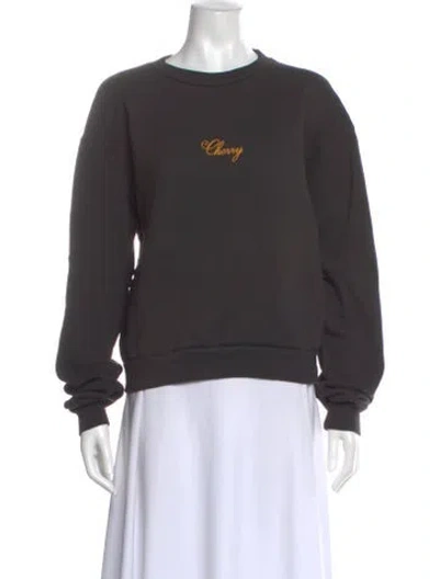 Pre-owned Cherry Los Angeles Crew Neck Long Sleeve Sweatshirt In Gray
