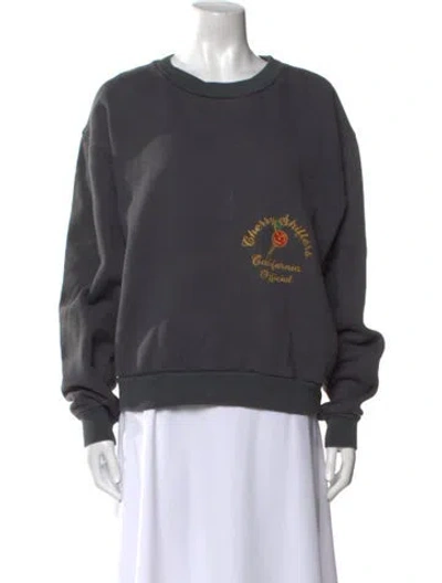 Pre-owned Cherry Los Angeles Crew Neck Long Sleeve Sweatshirt In Gray