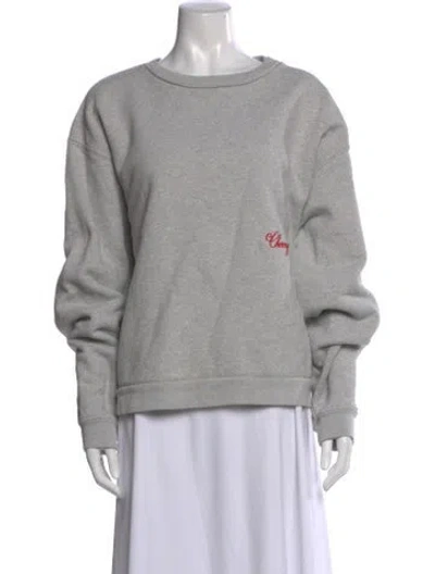 Pre-owned Cherry Los Angeles Crew Neck Long Sleeve Sweatshirt In Gray