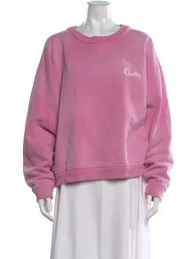 Pre-owned Cherry Los Angeles Crew Neck Long Sleeve Sweatshirt In Pink