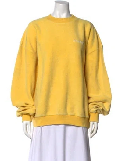 Pre-owned Cherry Los Angeles Crew Neck Long Sleeve Sweatshirt In Yellow