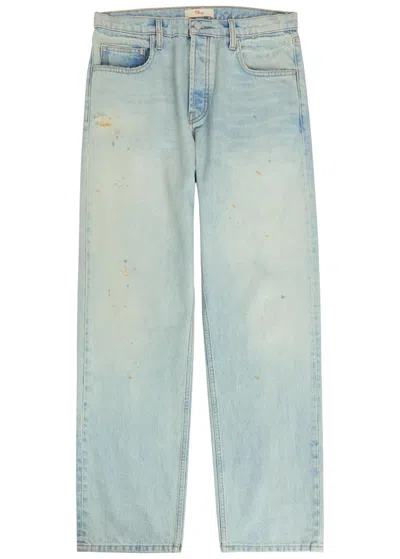 Cherry Los Angeles Distressed Relaxed Straight-leg Jeans In Light Blue