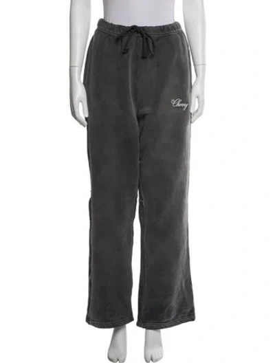 Pre-owned Cherry Los Angeles Embroidered Accent Sweatpants In Gray
