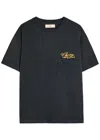 Cherry Los Angeles Five Star Logo-print Washed Cotton T-shirt In Black