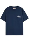 Cherry Los Angeles Five Star Logo-print Washed Cotton T-shirt In Blue