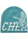 Cherry Los Angeles Flying Cherry Wool And Cashmere-blend Skull Cap In Blue