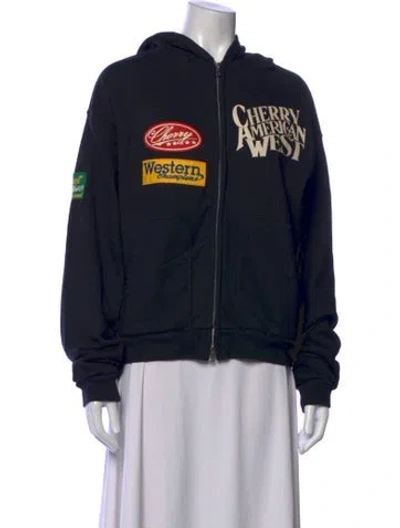 Pre-owned Cherry Los Angeles Graphic Print Crew Neck Hoodie In Black