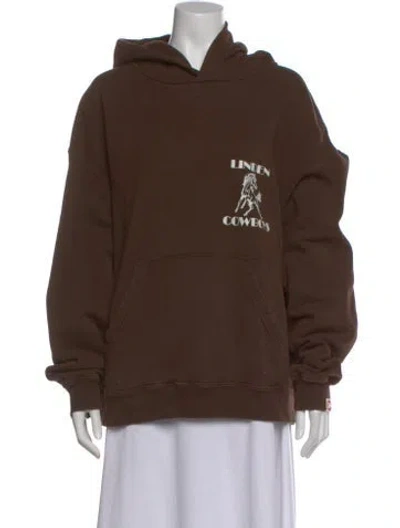Pre-owned Cherry Los Angeles Graphic Print Crew Neck Hoodie In Brown