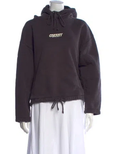 Pre-owned Cherry Los Angeles Graphic Print Crew Neck Hoodie In Grey
