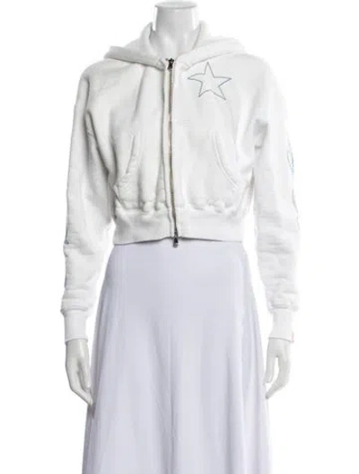 Pre-owned Cherry Los Angeles Graphic Print Crew Neck Hoodie In White