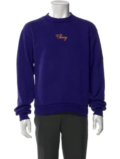 Pre-owned Cherry Los Angeles Graphic Print Crew Neck Pullover In Purple