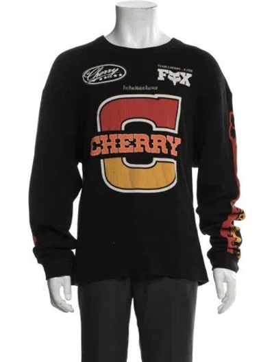 Pre-owned Cherry Los Angeles Graphic Print Crew Neck Sweatshirt In Black