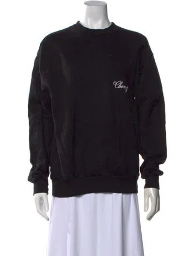 Pre-owned Cherry Los Angeles Graphic Print Crew Neck Sweatshirt In Black