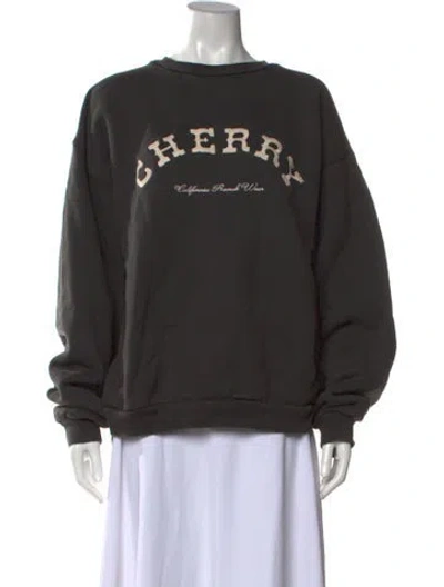 Pre-owned Cherry Los Angeles Graphic Print Crew Neck Sweatshirt In Black