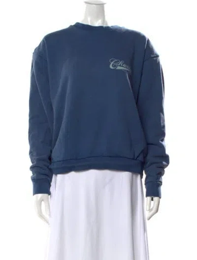 Pre-owned Cherry Los Angeles Graphic Print Crew Neck Sweatshirt In Blue