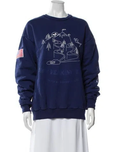 Pre-owned Cherry Los Angeles Graphic Print Crew Neck Sweatshirt In Blue