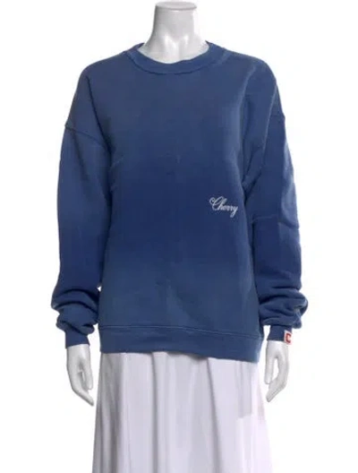 Pre-owned Cherry Los Angeles Graphic Print Crew Neck Sweatshirt In Blue