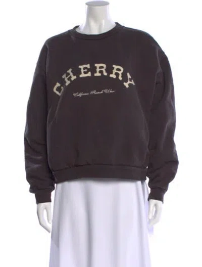 Pre-owned Cherry Los Angeles Graphic Print Crew Neck Sweatshirt In Gray