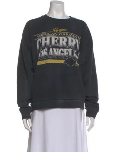 Pre-owned Cherry Los Angeles Graphic Print Crew Neck Sweatshirt In Gray