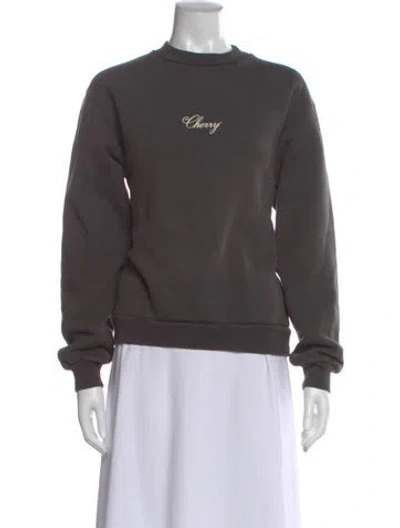 Pre-owned Cherry Los Angeles Graphic Print Crew Neck Sweatshirt In Gray