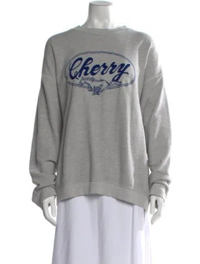 Pre-owned Cherry Los Angeles Graphic Print Crew Neck Sweatshirt In Gray