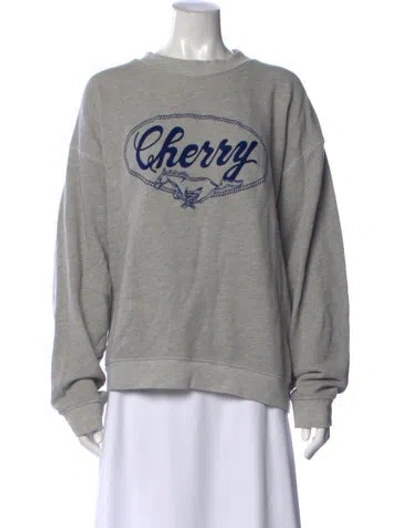 Pre-owned Cherry Los Angeles Graphic Print Crew Neck Sweatshirt In Gray