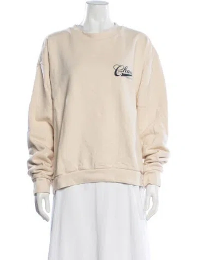 Pre-owned Cherry Los Angeles Graphic Print Crew Neck Sweatshirt In Neutrals